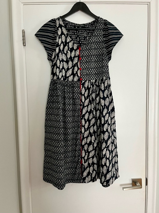 Gudrun Sjoden Dresses & Skirts - Vintage Gudrun Sjoden dress, mixed black and white prints with red detail medium